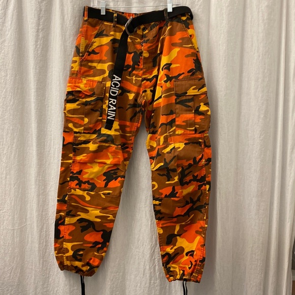 Rothco Paratrooper Orange Colored Camo Fatigues with Assembly New York Belt - Picture 1 of 8